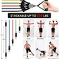 150 lbs Fitness Resistance Bands with Door Anchor: Muscle Training Elastic Pull Rope